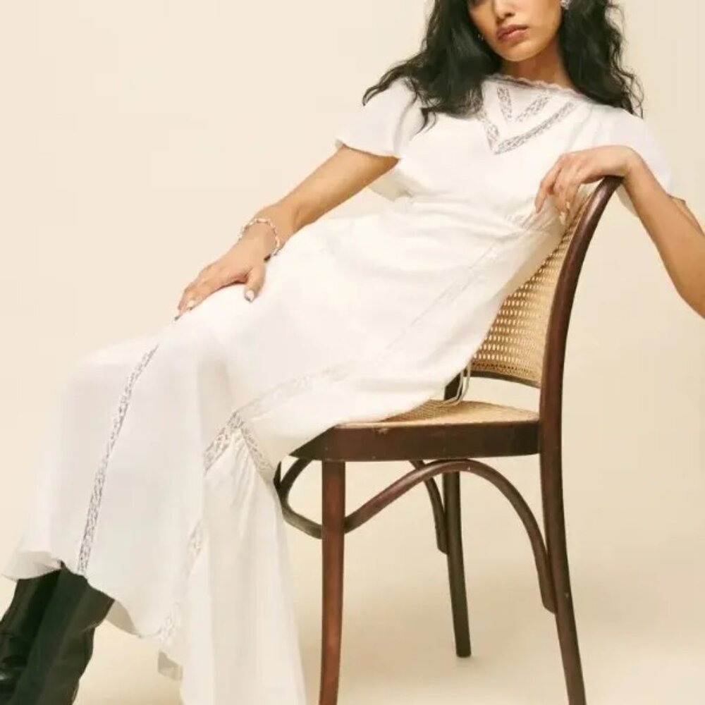 Reformation Domini Dress in Natural/White NWT